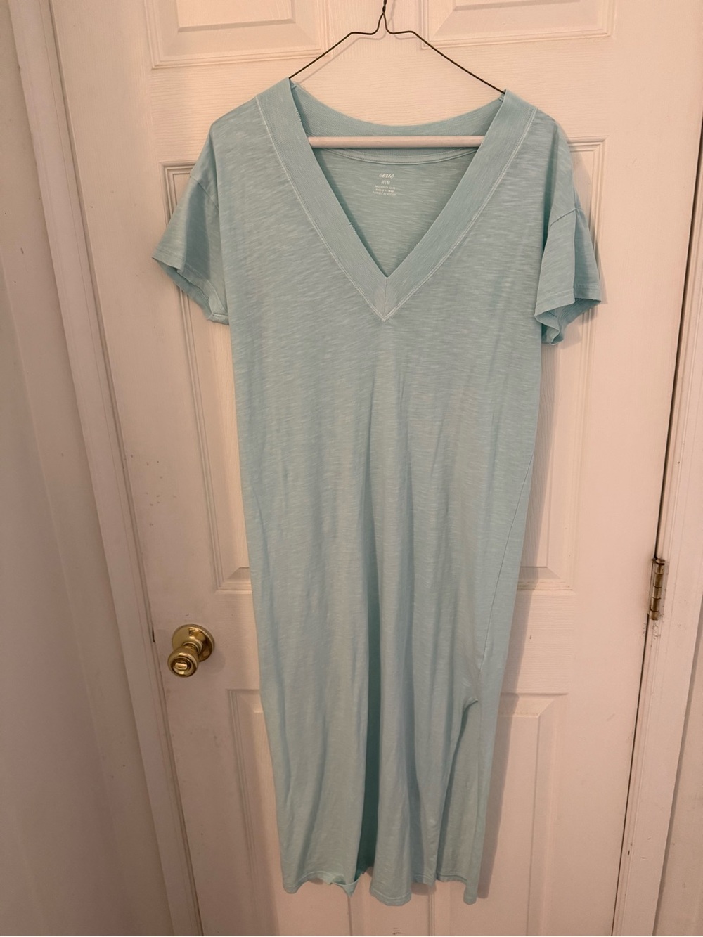 aerie Pale Blue V-Neck Midi shirt Dress